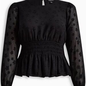 Torrid Crinkle Chiffon w/Star Smocked Waist Puff Sleeve - Size 2